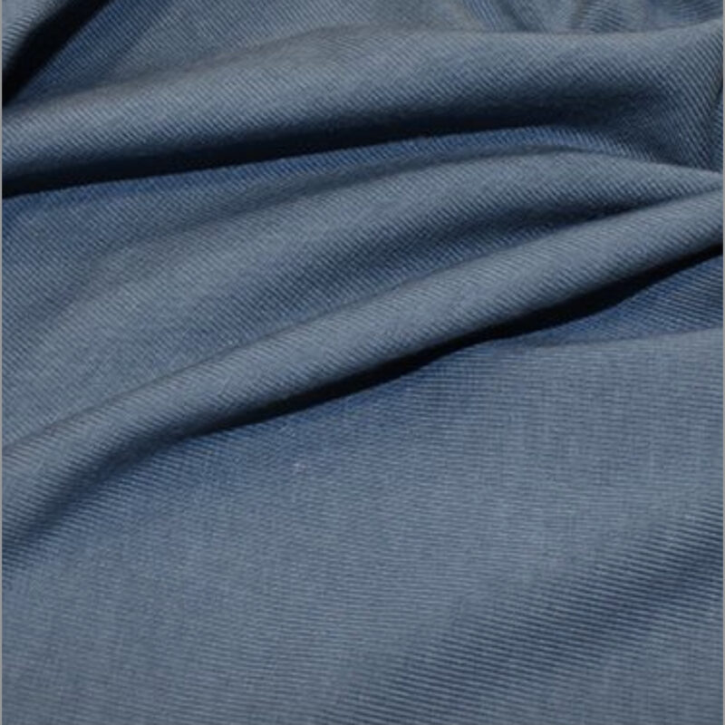 Denim Blue Jersey Material slightly folded