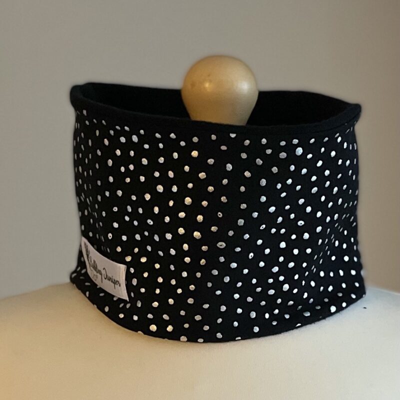 Silver Foiled Dots Neck Warmer with fleece lining