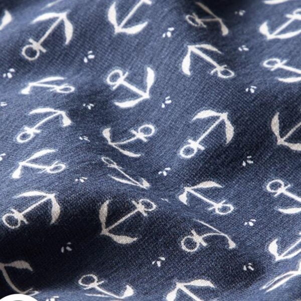 Anchors in white pattern on Navy Blue material