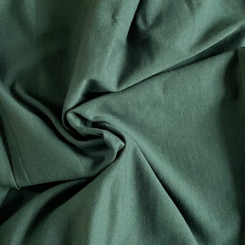 Forest Green Cotton Jersey Material, plain, no pattern.