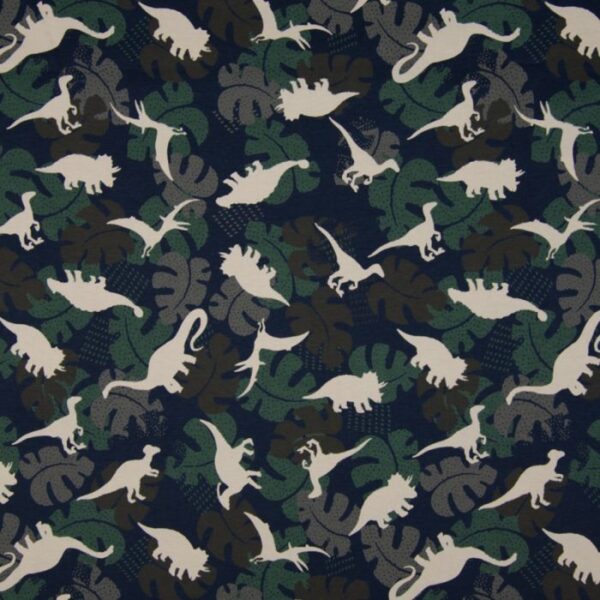 Camouflage Dinosaurs jersey fabric